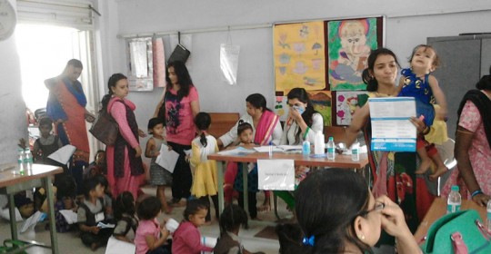 Free medical camp @ Maa Bharti school